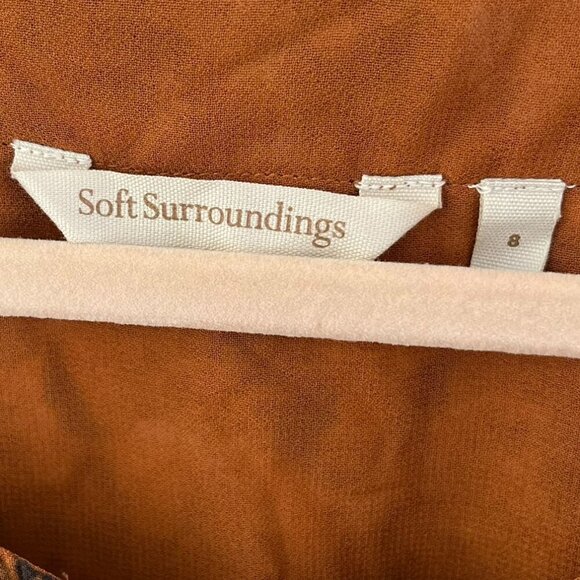 Soft Surroundings Woman's Black/Orange Peasant Venetian Maxi Dress Sz 8 - Picture 4 of 9